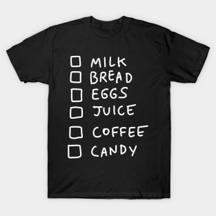 Shopping List - Milk Coffee Juice T-Shirt